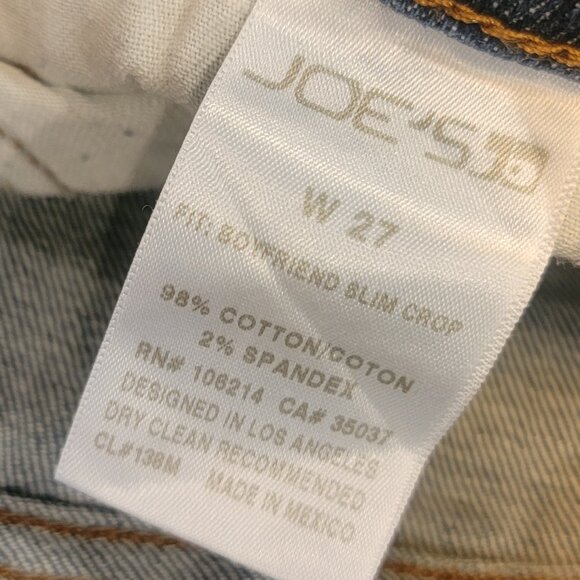 Joe's Jeans Boyfriend Slim Crop Distressed Blue Jeans - Picture 8 of 12